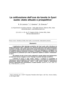 La coltivazione dell`uva da tavola in fuori suolo: stato attuale e