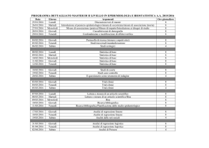 programma dettagliato master di ii livello in epidemiologia e