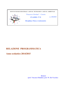 RELAZIONE PROGRAMMATICA Anno scolastico 2014/2015