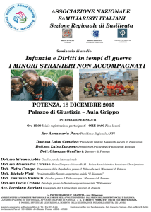 Brochure dell`evento - Ordine degli Assistenti Sociali della Basilicata