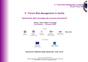 II° Forum Risk Management in Sanità