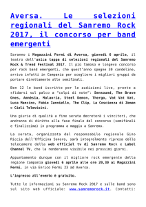 Aversa. Le selezioni regionali del Sanremo Rock 2017