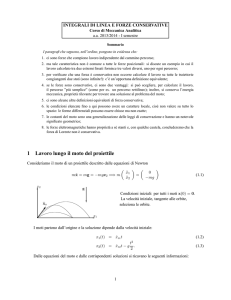 1 Lavoro lungo il moto del proiettile