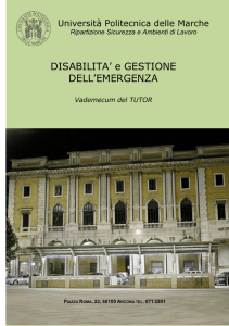 DISABILITA` e GESTIONE DELL`EMERGENZA