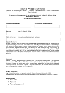 Modulo di Antropologia Culturale