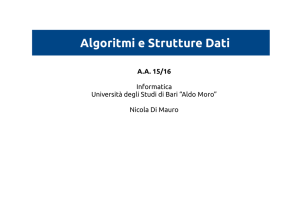 Algoritmi e Strutture Dati - Dipartimento di Informatica