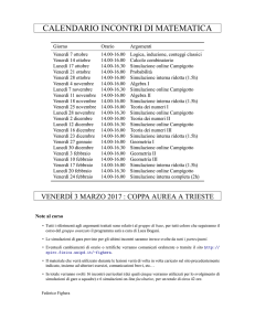 Calendario lezioni per il gruppo di base