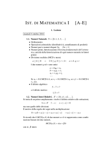 ist. di matematica i [ae] - Dipartimento di Matematica