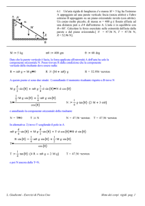 6.1 Un`asta rigida di lunghezza de massa M = 5 kg ha l