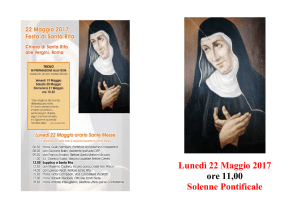 Pontificale Santa Rita 22 Maggio ore 11,00