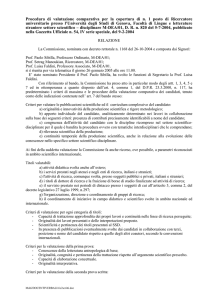 Procedura di valutazione comparativa per la copertura di n