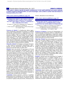 Giornale italiano di Farmacia clinica, 25, 4, 2011 ERRATA