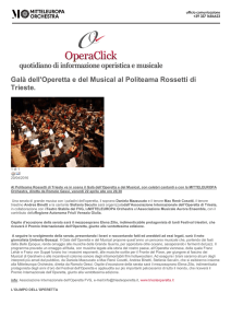 Galà dell`Operetta e del Musical al Politeama Rossetti di Trieste.