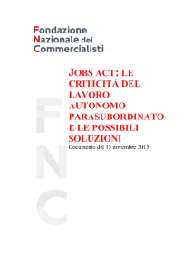 jobs act: le criticità del lavoro autonomo parasubordinato e le