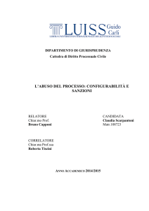 L`ABUSO DEL PROCESSO: CONFIGURABILITÀ E SANZIONI