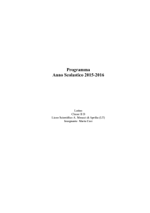 Programma Anno Scolastico 2015-2016