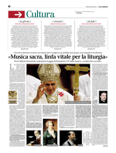 «Musica sacra, linfa vitale per la liturgia»