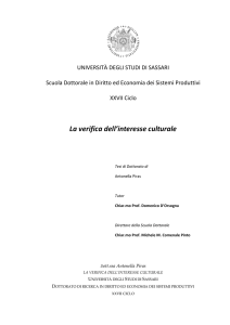 La verifica dell`interesse culturale