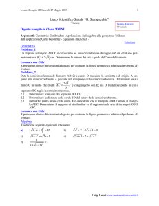 Liceo Scientifico Statale “G. Stampacchia” Geometria Algebra