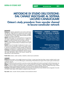 METODICHE DI STUDIO DELL`OSTEONE: DAL CANALE