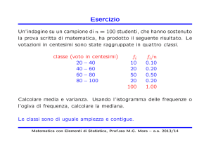 Esercizio - Dipartimento di Matematica