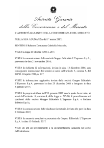 Testo del provvedimento - Autorità Garante della Concorrenza e del