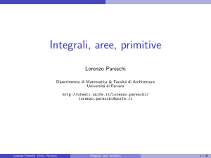 Integrali, aree, primitive