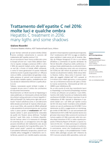 Trattamento dell`epatite C nel 2016: molte luci e qualche ombra