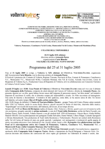 Programma dal 25 al 31 luglio 2005