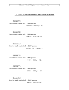7. Esercizi su: . equazioni diofantine di primo grado in due incognite