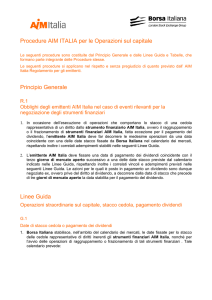 Procedure AIM ITALIA per le Operazioni sul capitale