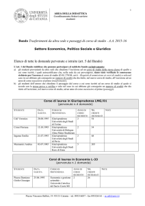 Elenco delle domande pervenute - Università degli Studi di Catania