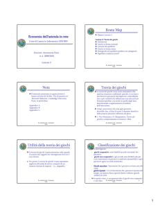 Route Map Nota Teoria dei giochi Utilità della teoria dei giochi