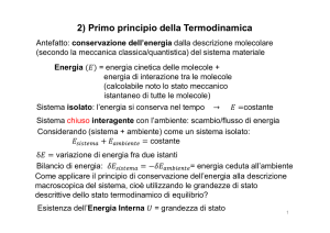 2) Primo principio della Termodinamica