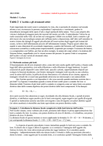 Unità 2 L`occhio e gli strumenti ottici