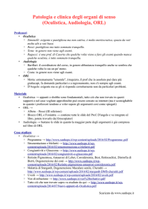 Patologia e clinica degli organi di senso (Oculistica