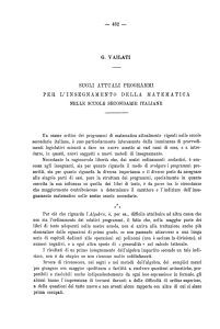 g. vailati sugli attuali programmi per l`insegnamento della matematica