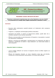 SIF Farmaci - Newsletter n°204 del 010217 - SIF