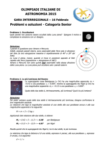 OLIMPIADI ITALIANE DI ASTRONOMIA 2015 Problemi e soluzioni