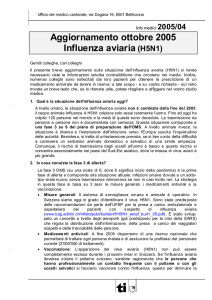 Info med 04 2005 Influenza aviaria H5N1 Aggiornamento
