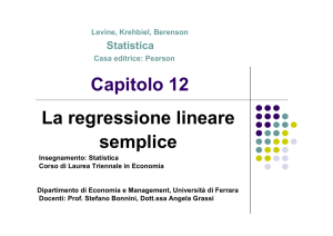 Capitolo 12 La regressione lineare semplice - Digilander