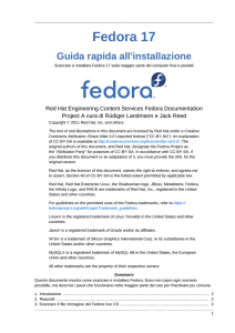 Guida rapida all`installazione - Scaricare e installare Fedora 17 sulla
