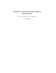 Elementi di Struttura della Materia Esercitazioni