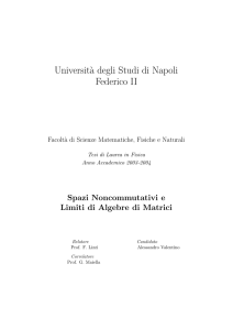 Alessandro Valentino: Spazi noncommutativi e limiti di