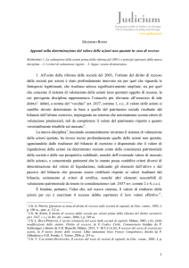 1 Appunti sulla determinazione del valore delle azioni non quotate