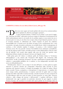 S. RODOTA`, Il diritto di avere diritti, Editori Laterza, 2013, pp. 426