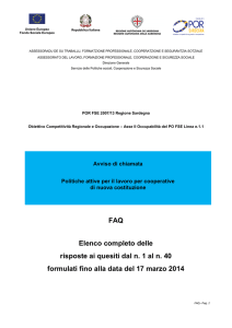 FAQ Elenco completo delle risposte ai quesiti dal n. 1 al n. 40