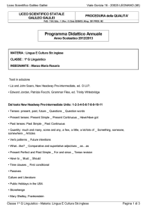 Programma Didattico Annuale - `Galileo Galilei`