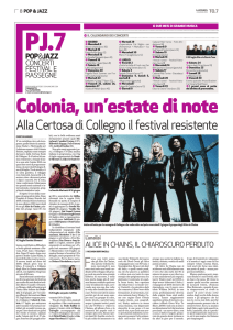 Colonia, un`estate di note