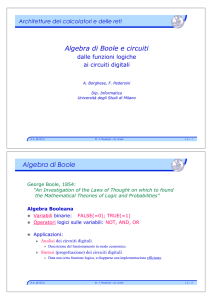 Algebra di Boole e circuiti Algebra di Boole